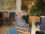 Judith with patient (Cybercafe in Melbsbroek)